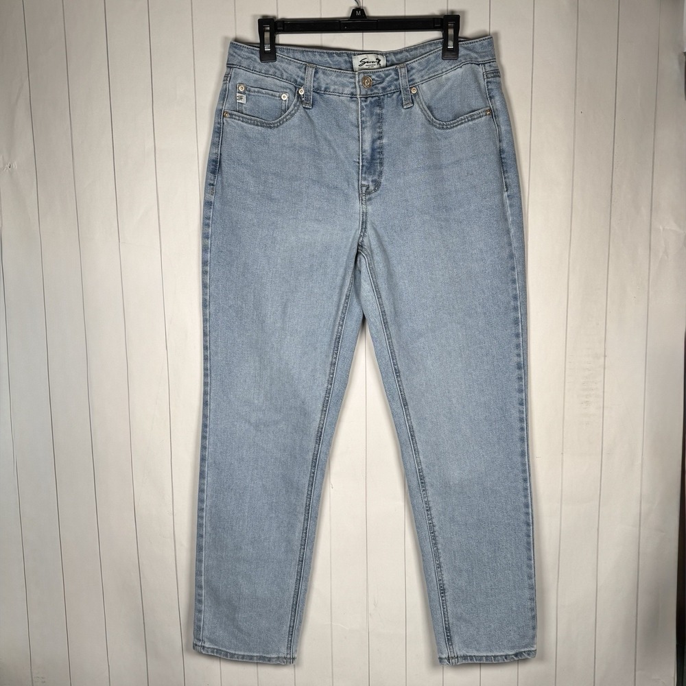 Seven7 Light Wash Denim Jeans Straight Leg Tapered‎ Plain Basics Casual Pants 8